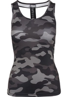 Urban Classics Camo Top Damen, schwarz / khaki
