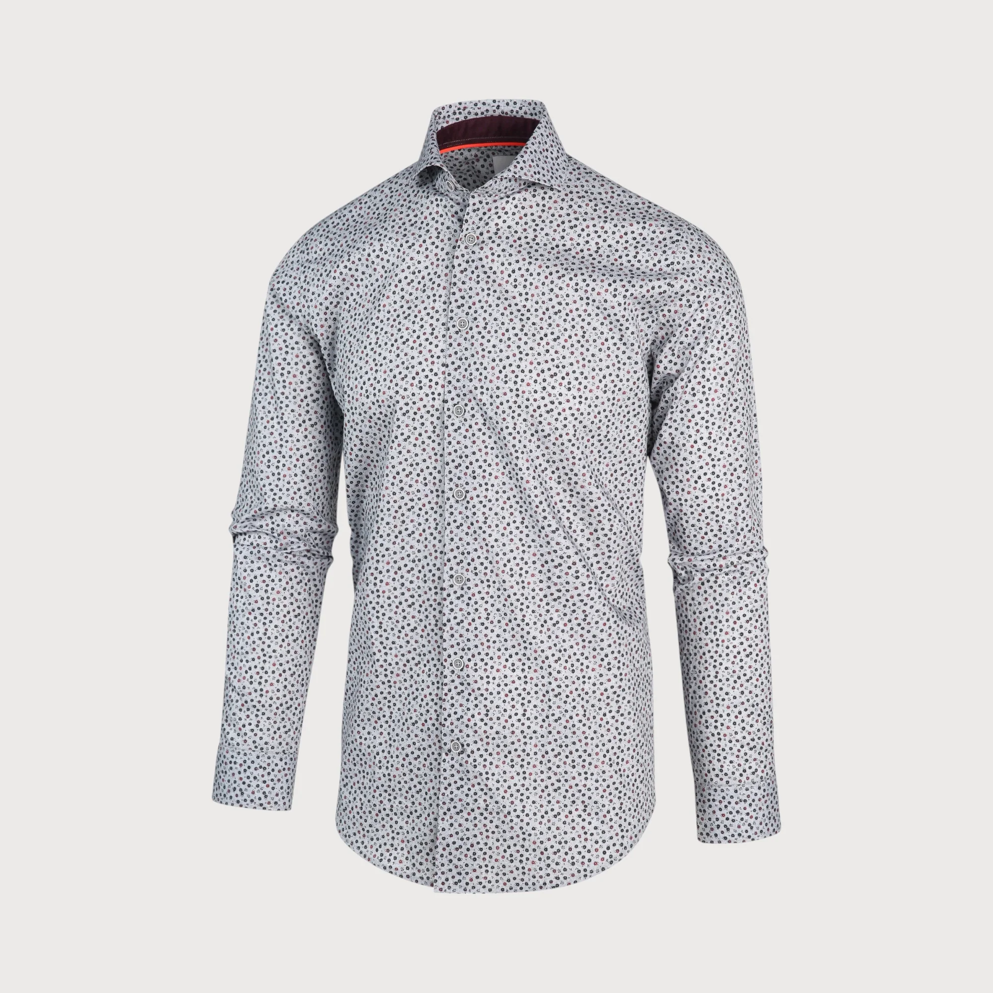 Blue Industry Grijs navy bloemenprint overhemd |