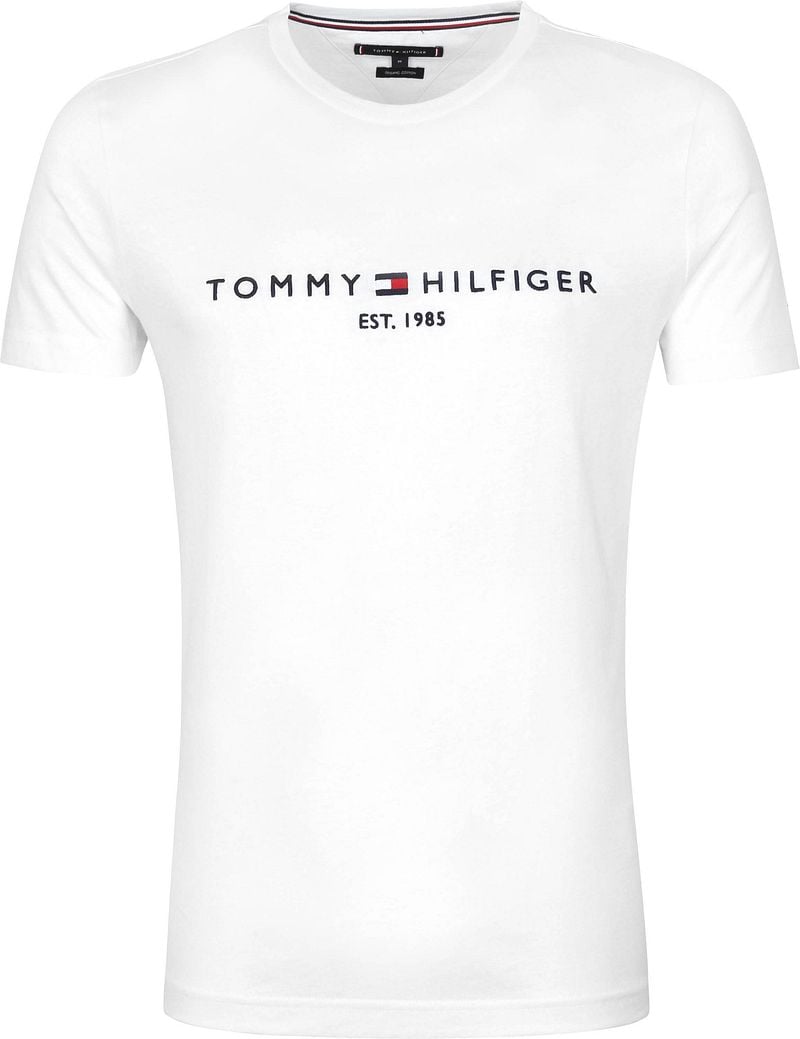 tommyhilfiger Tommy Hilfiger - T-shirt met geborduurd vlaglogo in wit