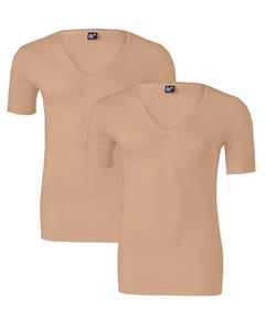 Alan Red T-Shirt V-Neck Stretch Beige 2-Pack