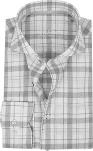 profuomo wit groen geruit poplin overhemd Originale heren