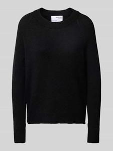 Selected Wollen Ronde Hals Sweater Dames Zwart