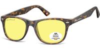 Montana Zonnebril MP10 Y Mat Zwarte Rubbertouch Gele High Contrast Gepolariseerd