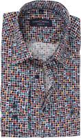 Casa Moda Herren Freizeithemden Print Casual Fit, Dunkelblau