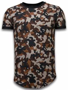 Justing T-shirt Korte Mouw  Camouflaged Fashionable Long Fi Army Pattern