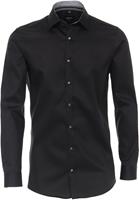Venti Herren Businesshemden uni Body Fit, Schwarz