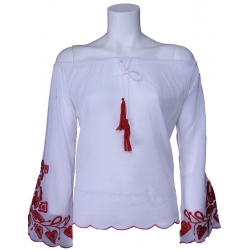 phard Blouse  - Blusa Madukar - wit / rood