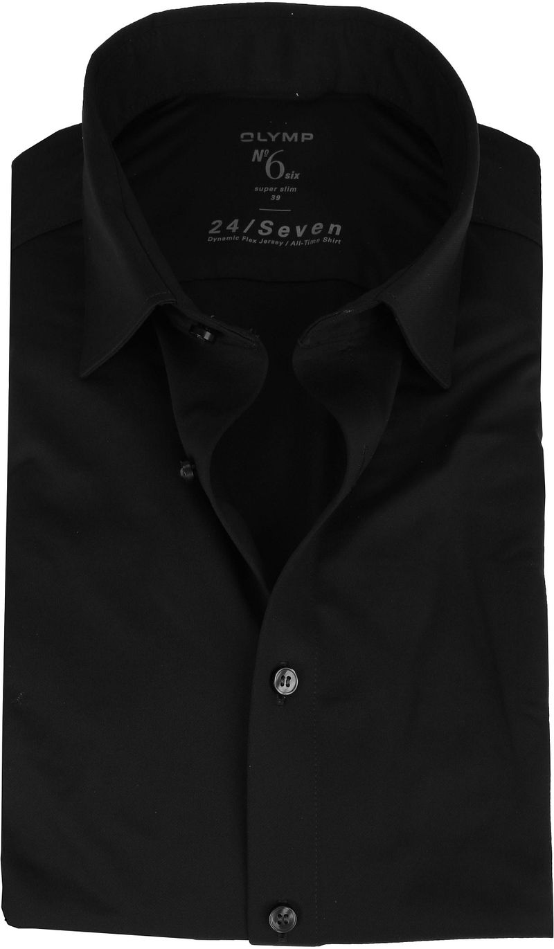 Olymp No'6 Overhemd 24/Seven Zwart