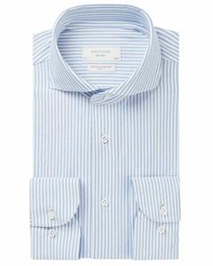 Profuomo Japanese Knitted slim fit overhemd met streepprint