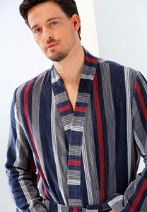 Cawö 1837 Herren kimono badjas - blau-graphit-17
