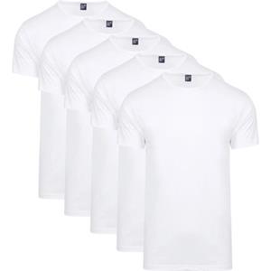 Alan Red T-shirt Derby Giftbox 5Pack Ronde Hals Wit  