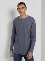 Tom Tailor T-Shirt Strukturiertes Henley-Shirt T-Shirts blau Herren 
