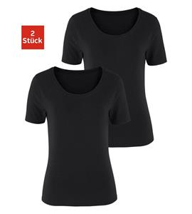 Vivance Kurzarmshirt T-Shirts schwarz Damen 