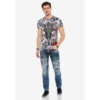 CIPO & BAXX T-Shirt T-Shirts weiß-kombi Herren 