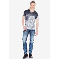 CIPO & BAXX T-Shirt T-Shirts anthrazit/weiß Herren 