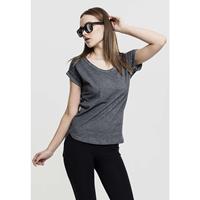 Urban Classics Ladies Long Back Shaped Spray Dye Tee T-Shirts grau Damen 