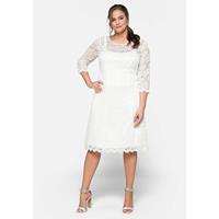 Sheego Spitzenkleid Abendkleider offwhite Damen 