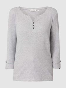 Tom Tailor Gestreept Henley-overhemd, offwhite navy small stripe