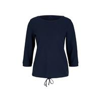 Tom Tailor T-Shirt Strukturiertes Shirt mit Tunnelzug T-Shirts blau Damen 
