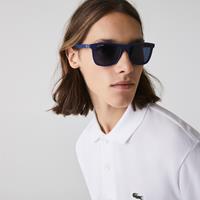 lacoste L. 12.12 Premium Sonnenbrille aus mit abgerundetem rechteckigem Kunststoffrahmen - BLUE MATTE 
