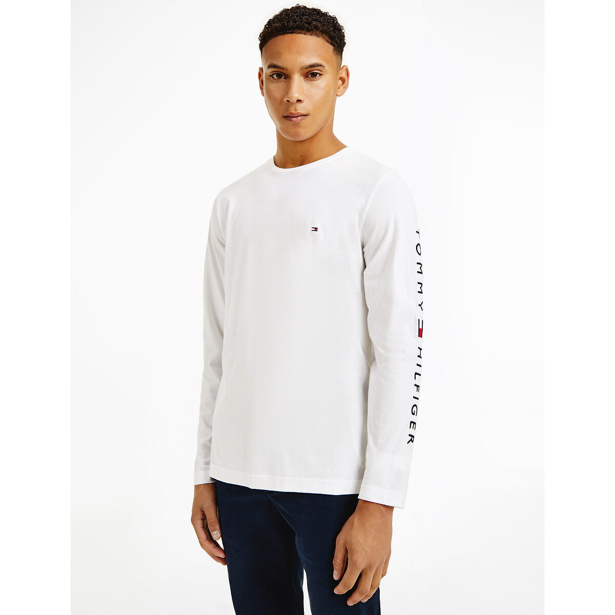 tommyhilfiger Tommy Hilfiger - Top met lange mouwen en logo's op voorkant en mouw in wit