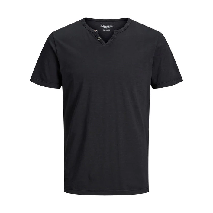 Jack & jones Split-neck T-shirt Heren Zwart