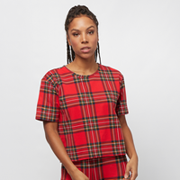 urbanclassics Urban Classics Frauen T-Shirt Ladies AOP Tartan Short Oversized Tee in rot