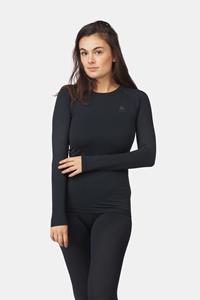 Odlo Performance Warm Eco Crew Neck Basislaagtop Dames Zwart/Donkergrijs