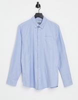 Essentials - Gestreept Oxford overhemd in lichtblauw