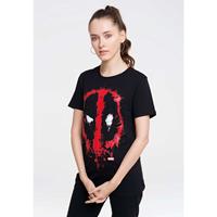 Logoshirt T-Shirt T-Shirts schwarz/rot Damen 