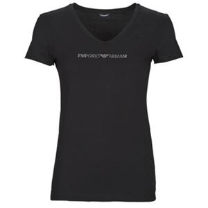 Emporio Armani Damen T-Shirt - V-Neck, Loungewear, Kurzarm, Stretch Cotton T-Shirts schwarz Damen 