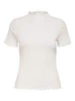Only T-Shirt Onlemma Highneck Top für Damen, egret