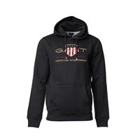 Gant Herren Hoddie - Archive Shield, Kapuzen-Pullover, Logo T-Shirts schwarz Herren 