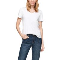 S.Oliver Jerseyshirt mit V-Neck T-Shirts weiß Damen 