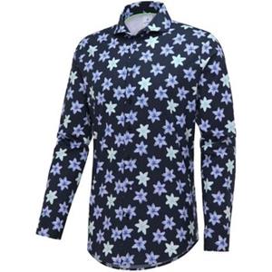 Blue Industry Overhemd Bloemen Donkerblauw