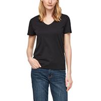 S.Oliver Jerseyshirt mit V-Neck T-Shirts schwarz Damen 