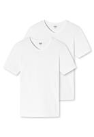 Schiesser T-Shirt 2er-Pack Uncover V-Neck T-Shirts weiß Herren 