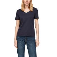 S.Oliver Jerseyshirt mit V-Neck T-Shirts blau Damen 
