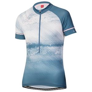Löffler - Women's Bike Jersey Half-Zip Grunge - Fietsshirt, grijs/blauw