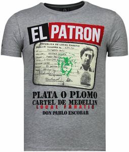 Local Fanatic T-shirt Korte Mouw  El Patron Narcos Billionaire Rhinestone