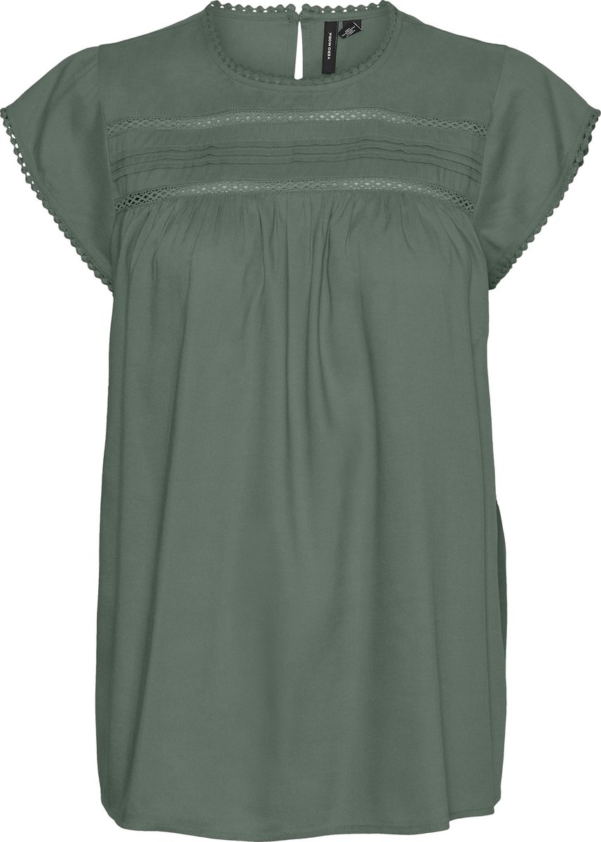 Vero Moda Kant Top Met Korte Mouwen Dames Green