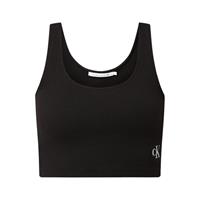 Calvin Klein Jeans Crop Top Jeans Stretch Ripp Tops schwarz Damen 