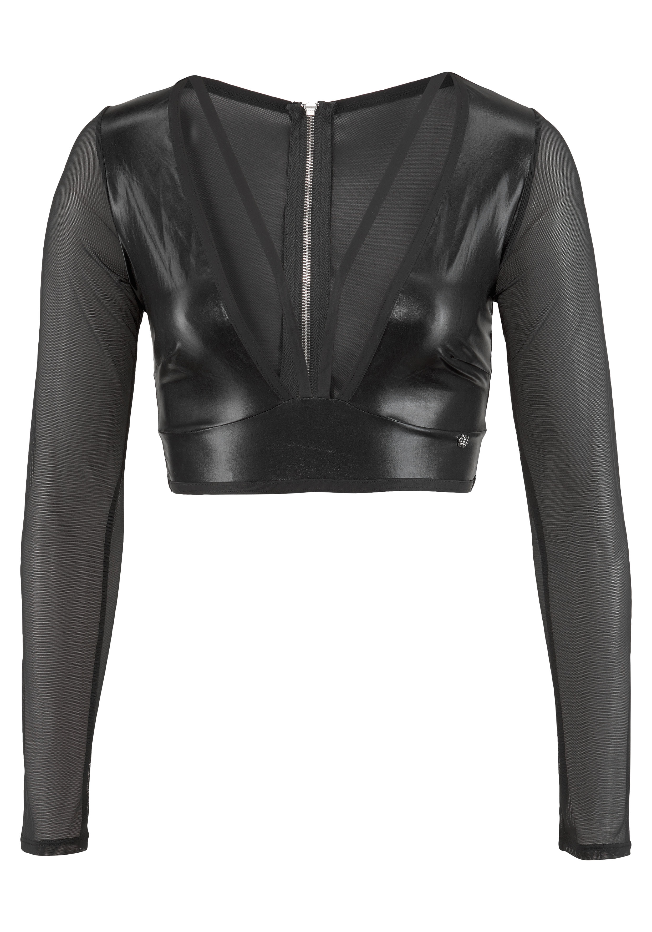 JETTE Mesh-Top Tops schwarz Damen 