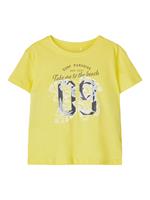 Print T-shirt Heren Geel
