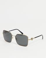 Versace Oversized vierkante zonnebril voor dames in goud 0VE2227