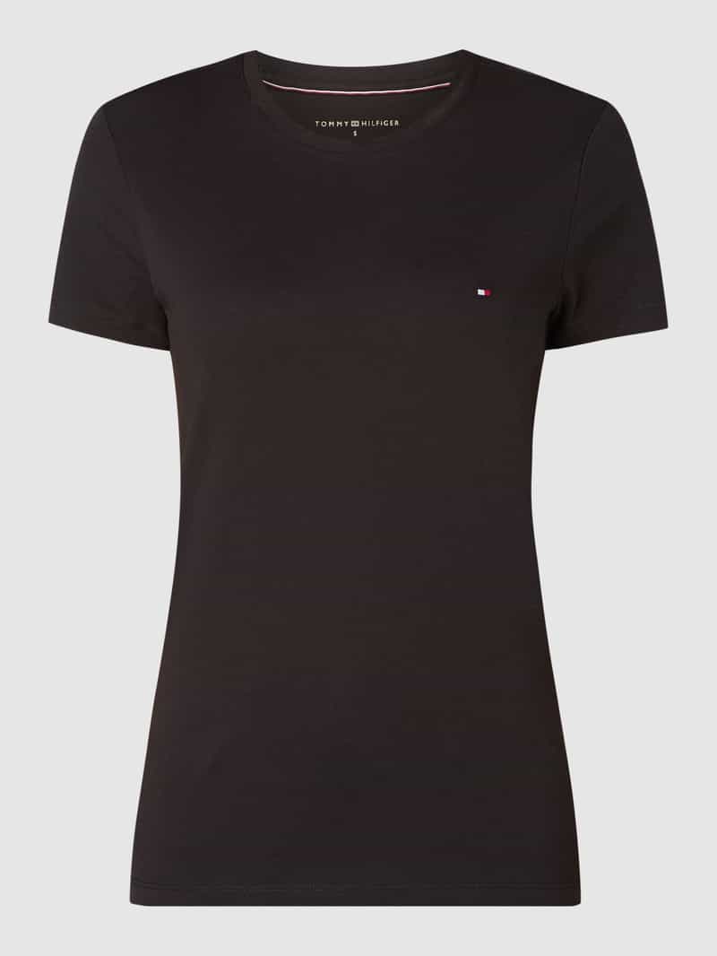 Tommy Hilfiger T-shirt van biologisch katoen met logoborduursel