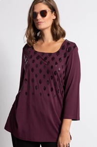 Ulla Popken Grote Maten Shirt, Dames, paars, 