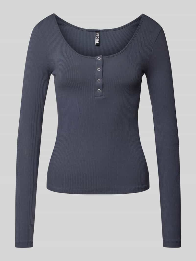 pieces shirt pckitte Langarmshirts blau Damen 