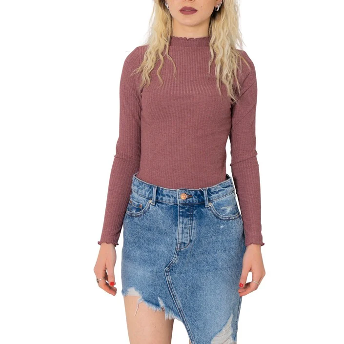 Only Shirt met lange mouwen in riblook, model 'EMMA'