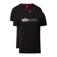 Alpha Industries Shirt met ronde hals Label T 2 Pack (2-delig, Set van 2)
